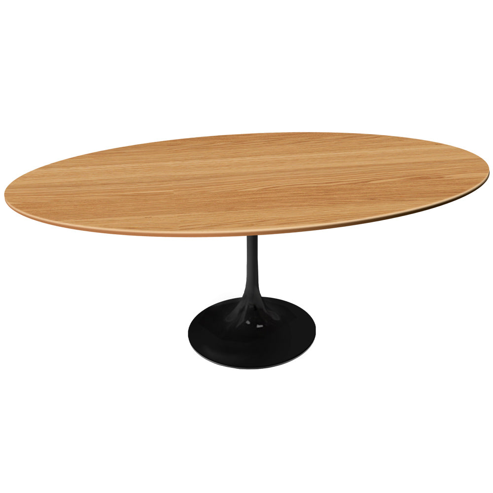 Mesa de Comedor Tulip Oval Madera Base Negra